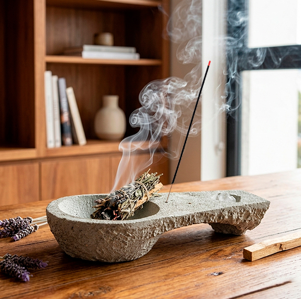 Cuenco Sahumador Con Porta Sahumerios - Imagen 2